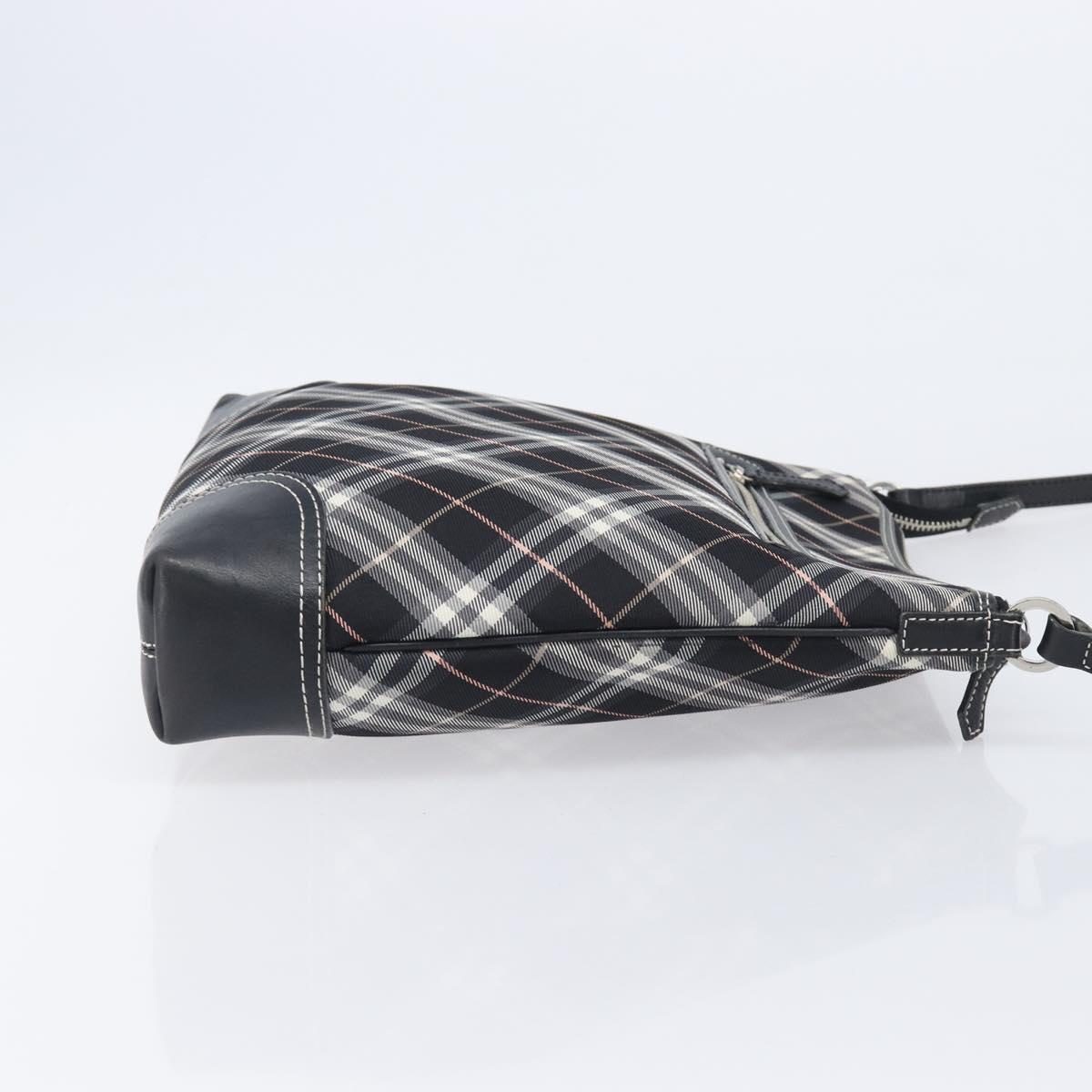 BURBERRY Nova Check Shoulder Bag Canvas Black Silver