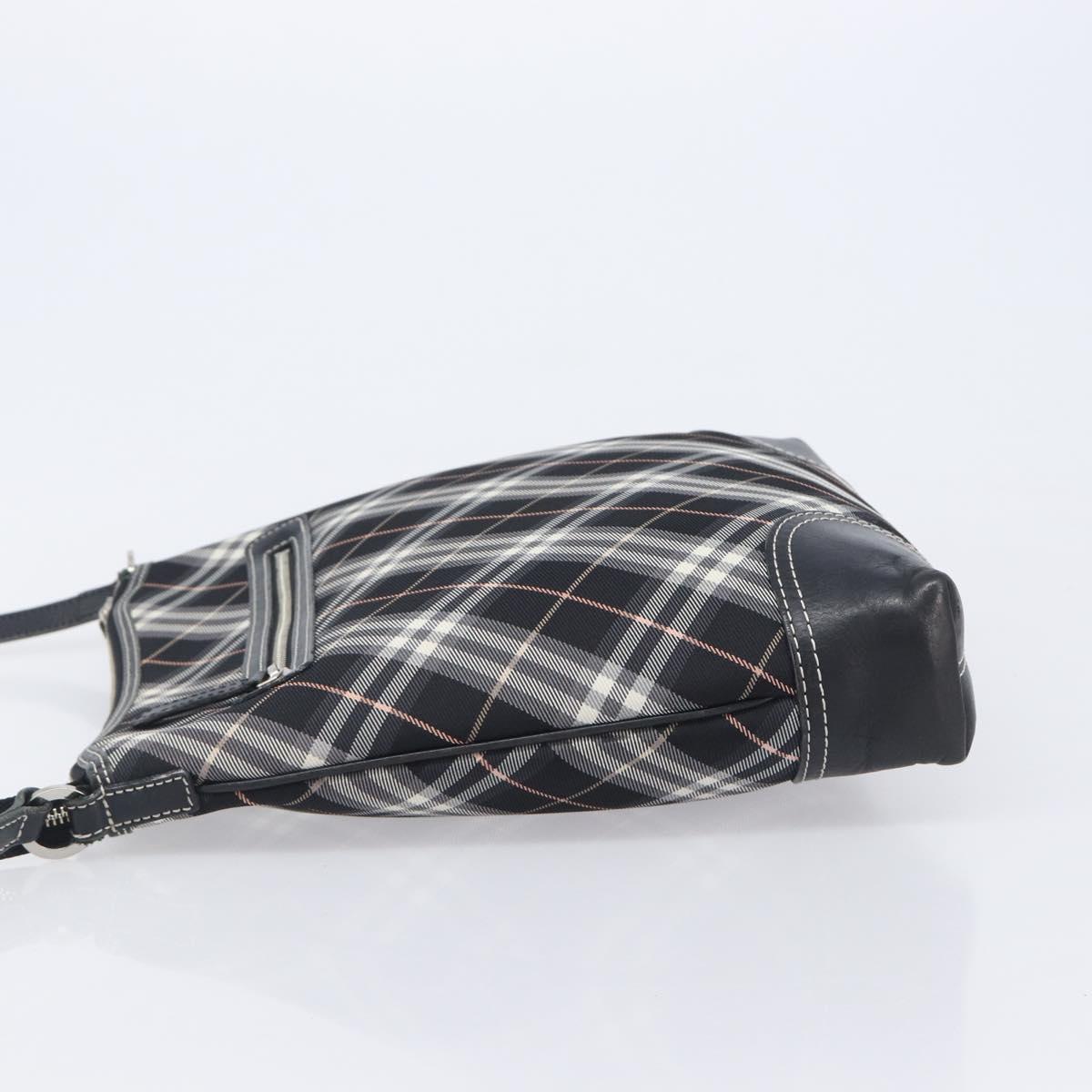 BURBERRY Nova Check Shoulder Bag Canvas Black Silver
