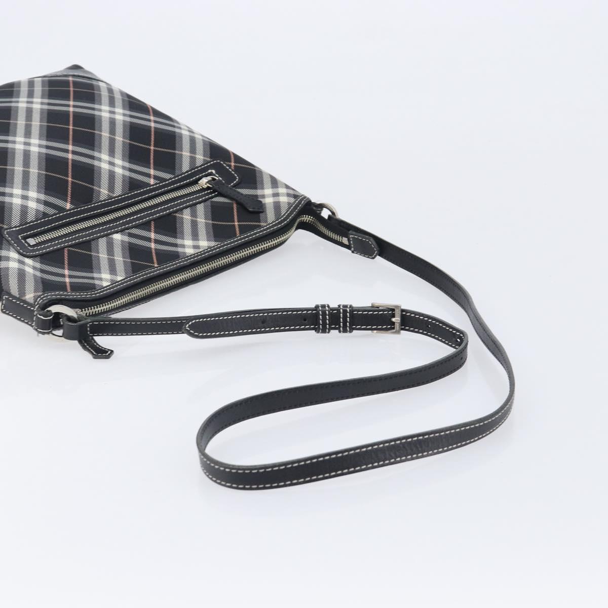 BURBERRY Nova Check Shoulder Bag Canvas Black Silver
