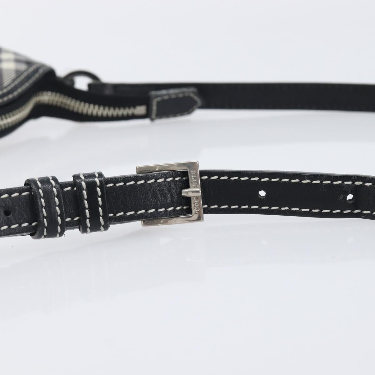 BURBERRY Nova Check Shoulder Bag Canvas Black Silver
