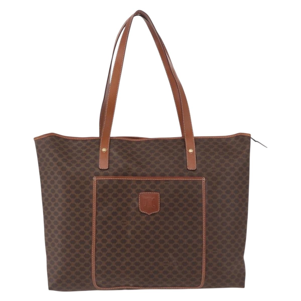 CELINE Macadam Tote Bag PVC Brown