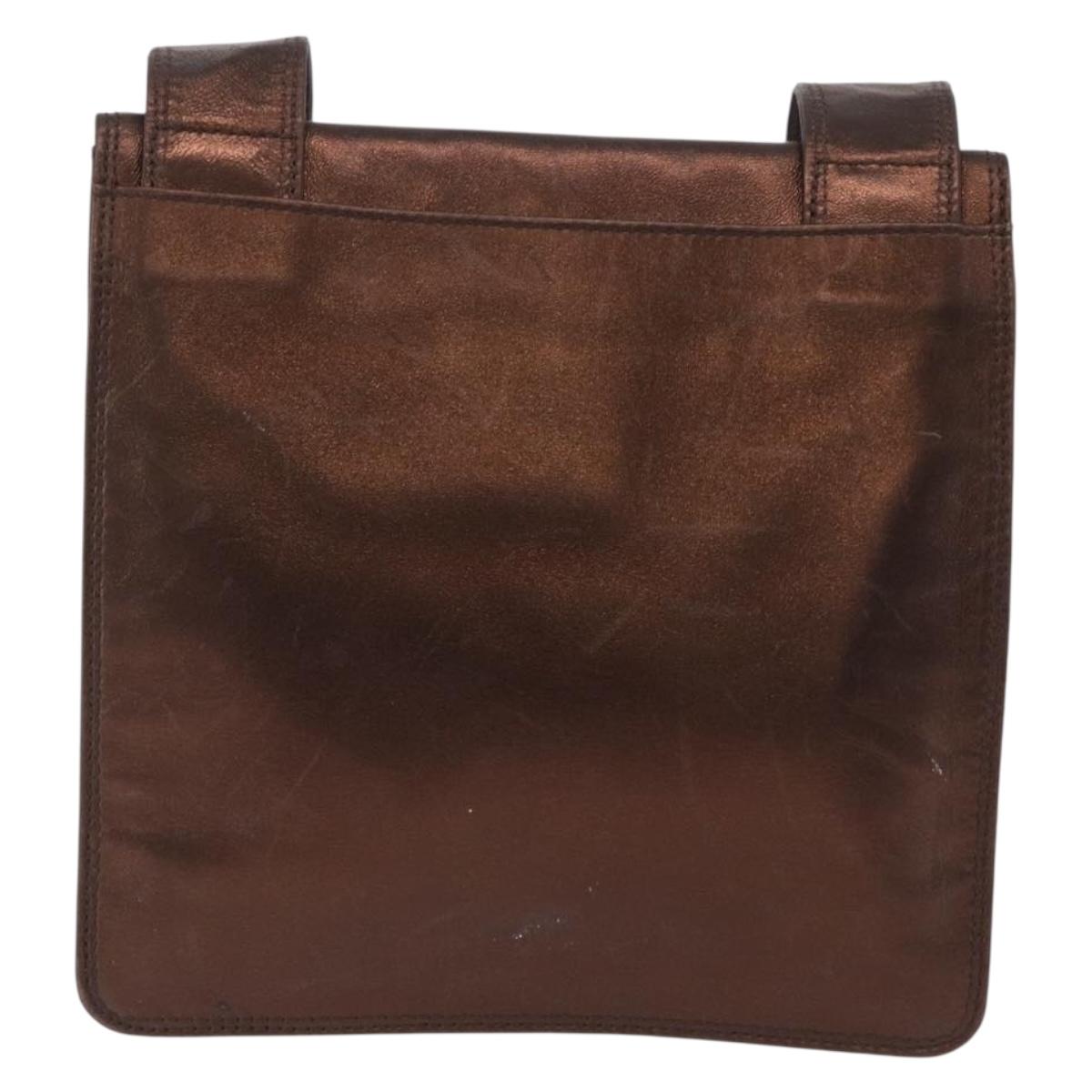 CHANEL Shoulder Bag Lamb Skin Bronze CC