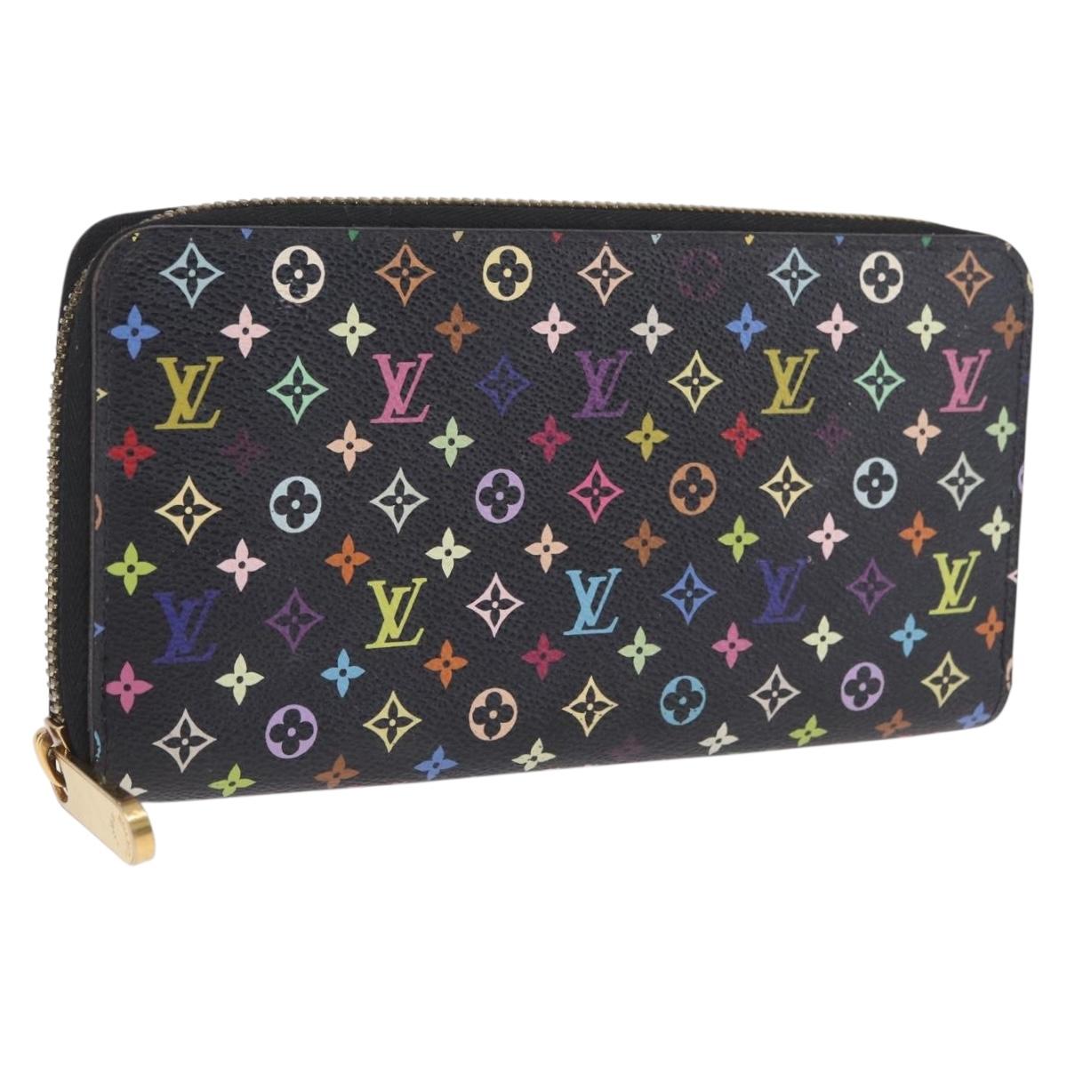 Louis Vuitton Monogram Multicolor Zippy Long Wallet Black M60243 LV