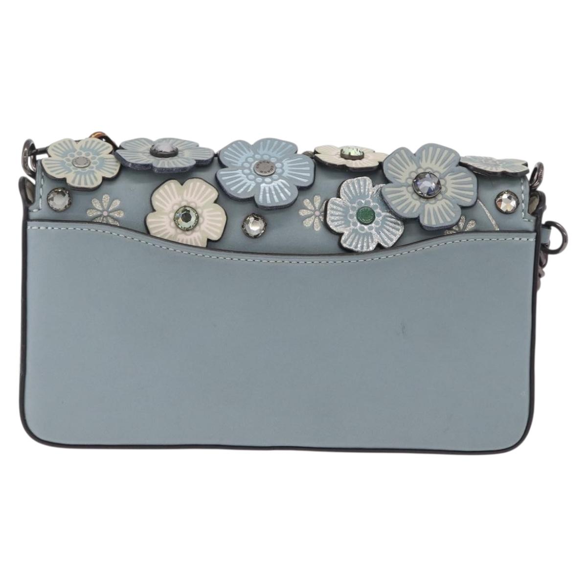 Coach Shoulder Bag Leather Blue