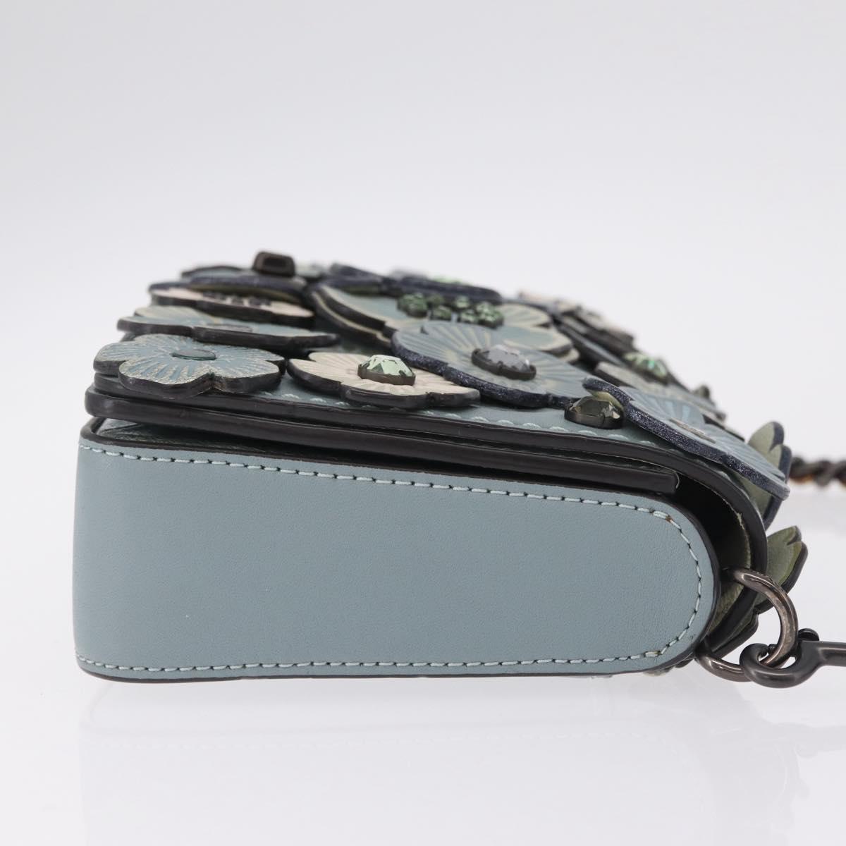 Coach Shoulder Bag Leather Blue