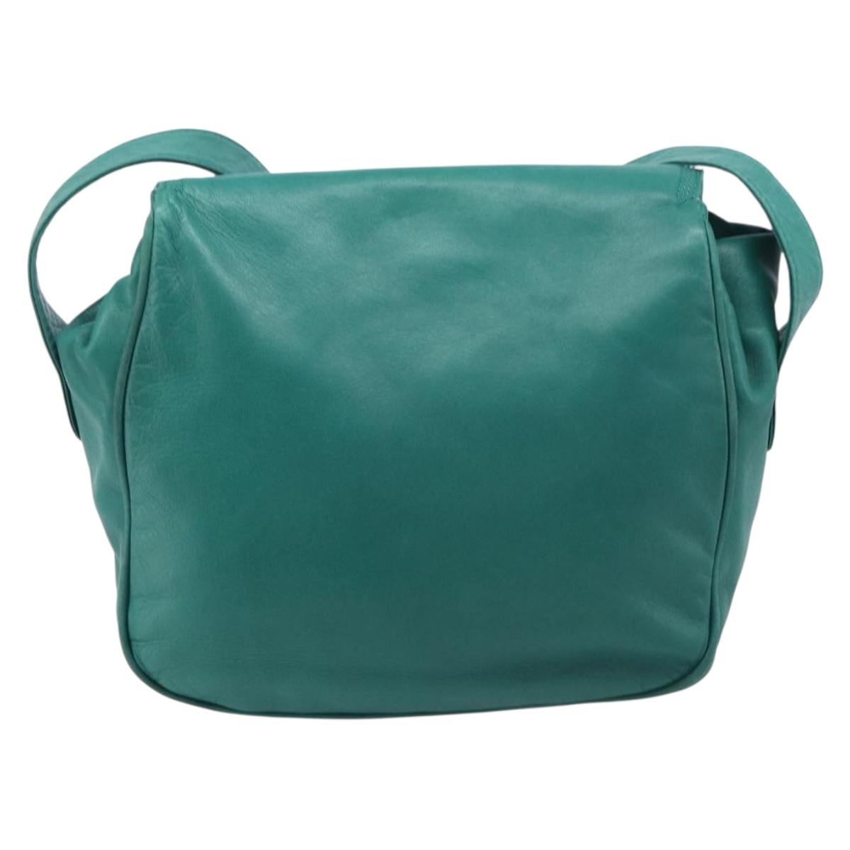 LOEWE Shoulder Bag Leather Green Gold