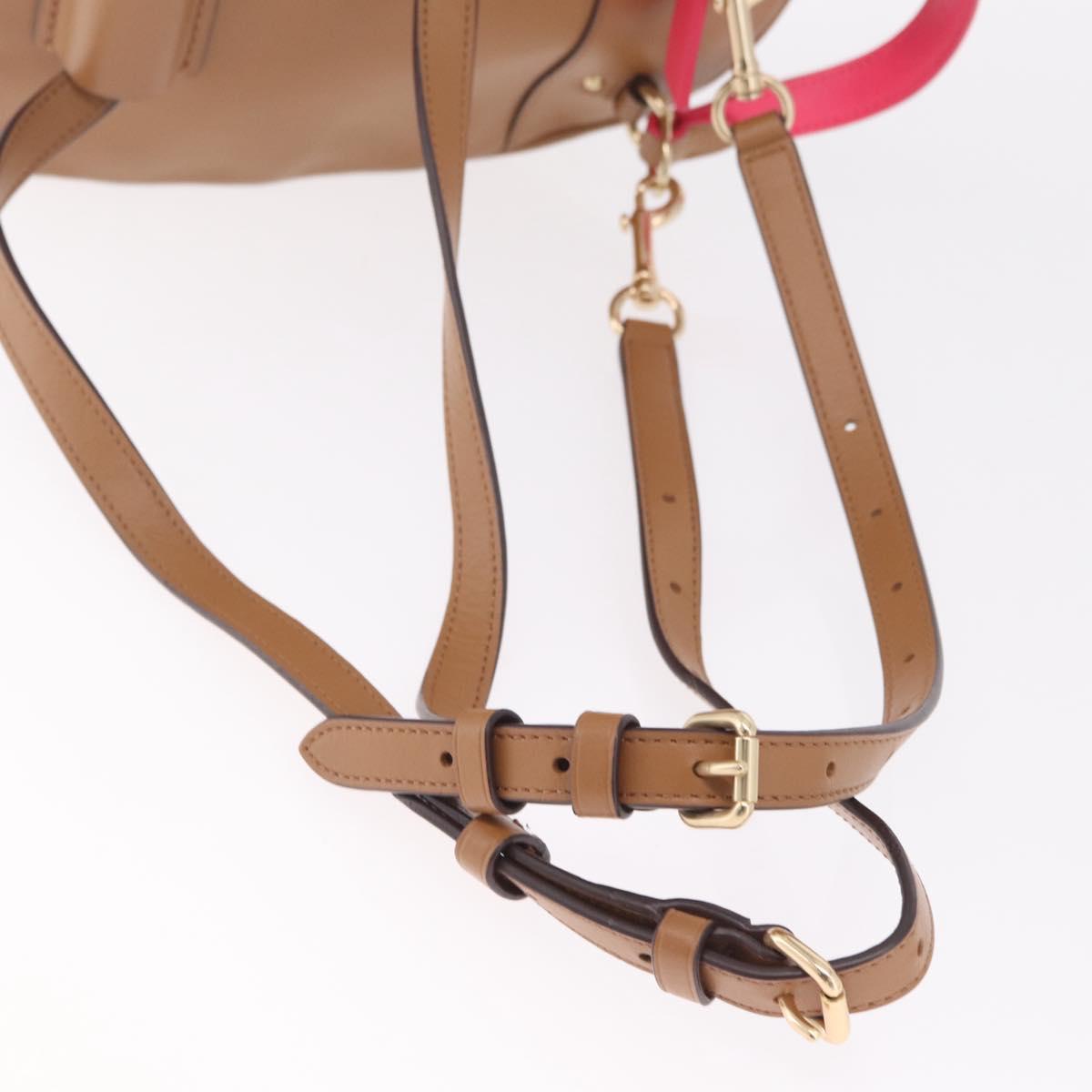 Coach Backpack Leather Beige Gold