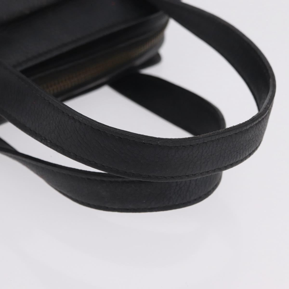 CELINE Hand Bag Leather Black Gold