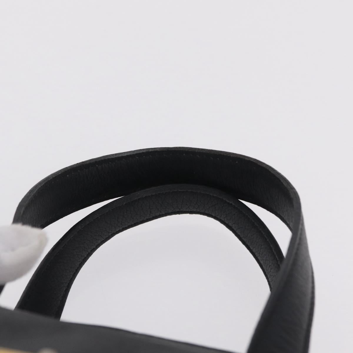CELINE Hand Bag Leather Black Gold