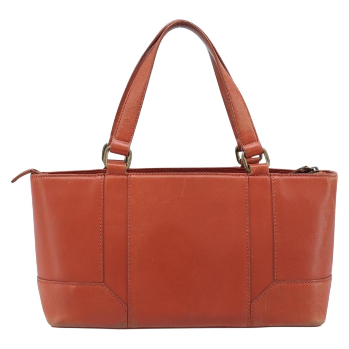 BURBERRY Hand Bag Leather Orange Gold