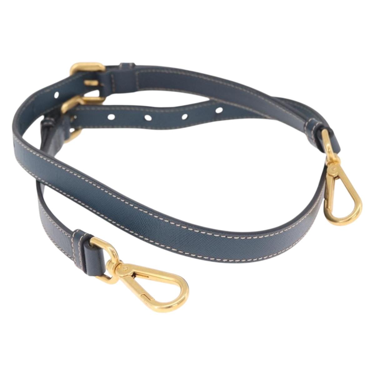PRADA Shoulder Strap Saffiano leather Navy Gold