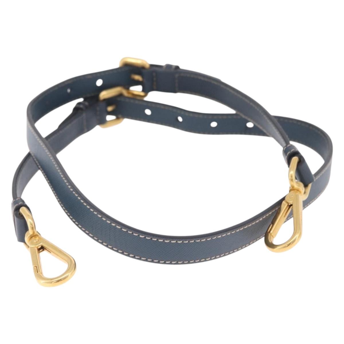 PRADA Shoulder Strap Saffiano leather Navy Gold