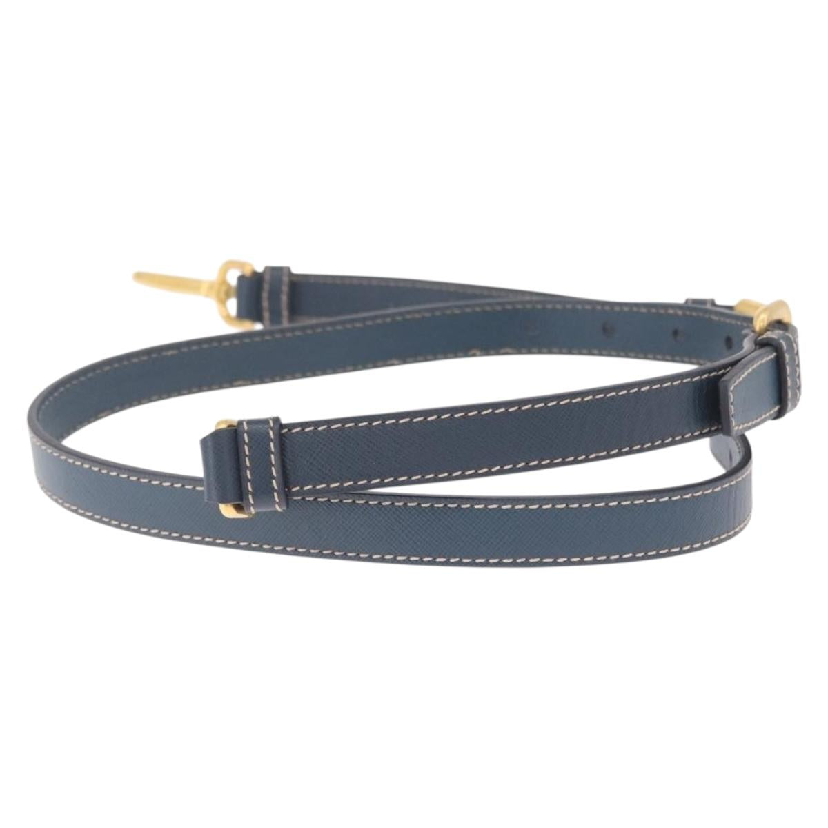 PRADA Shoulder Strap Saffiano leather Navy Gold
