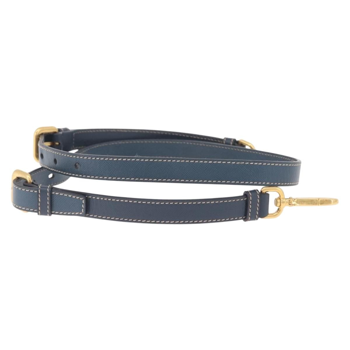 PRADA Shoulder Strap Saffiano leather Navy Gold