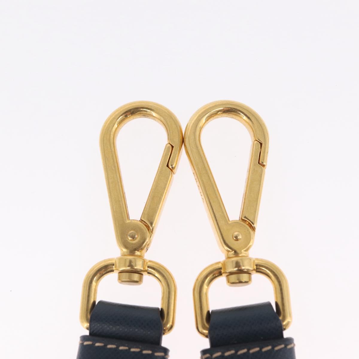 PRADA Shoulder Strap Saffiano leather Navy Gold