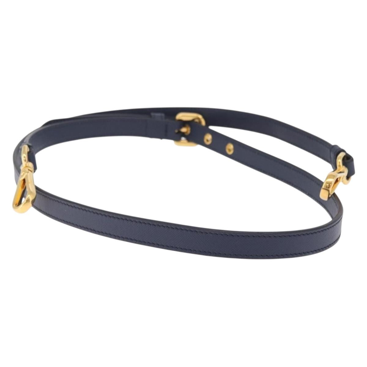 PRADA Shoulder Strap Saffiano leather Navy Gold