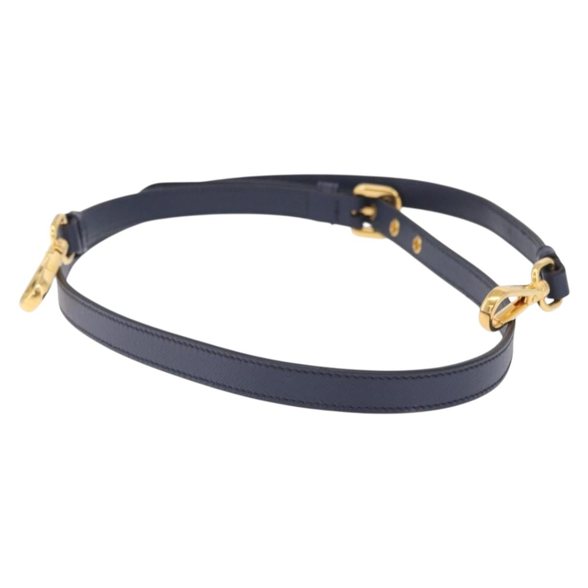 PRADA Shoulder Strap Saffiano leather Navy Gold