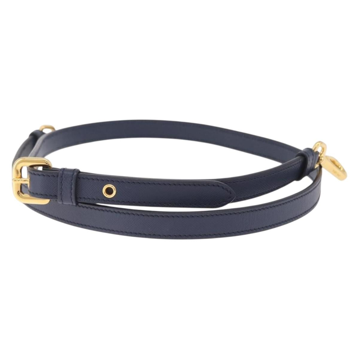 PRADA Shoulder Strap Saffiano leather Navy Gold
