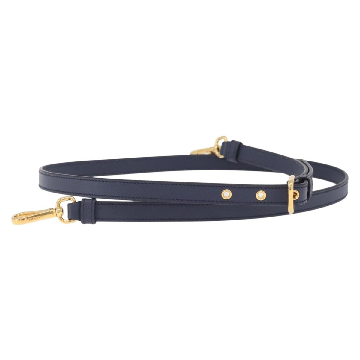 PRADA Shoulder Strap Saffiano leather Navy Gold