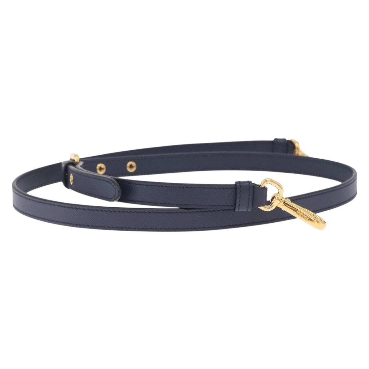 PRADA Shoulder Strap Saffiano leather Navy Gold