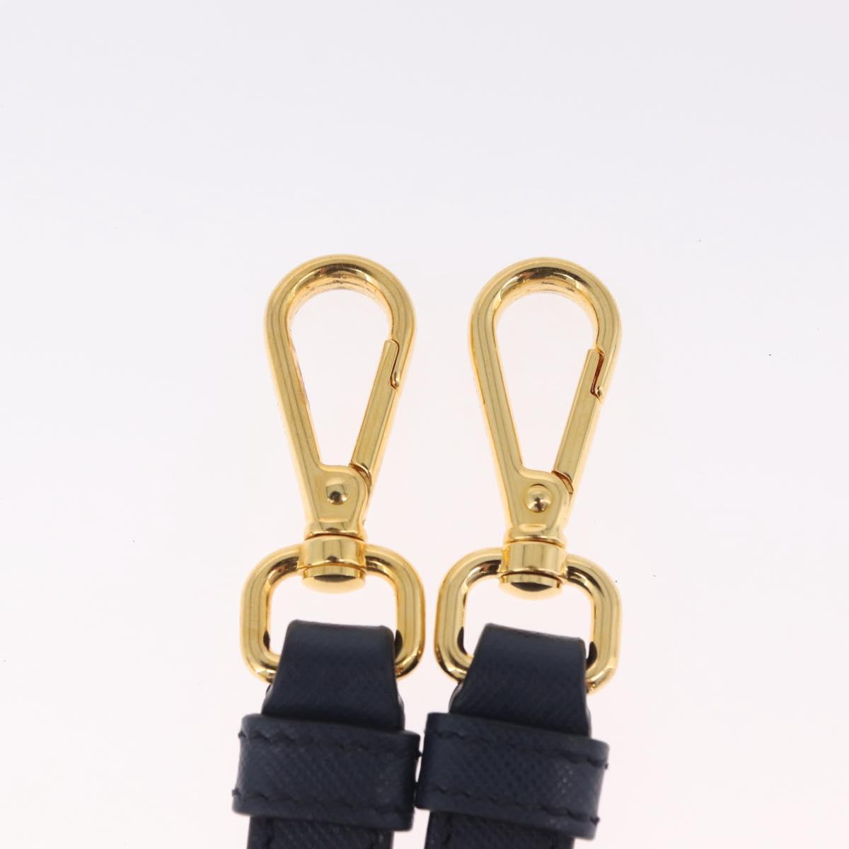PRADA Shoulder Strap Saffiano leather Navy Gold