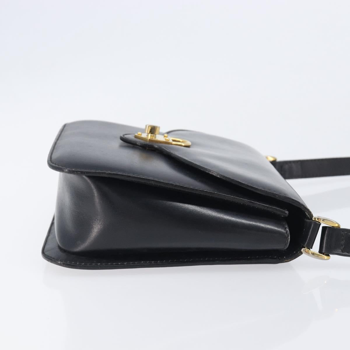 CELINE Shoulder Bag Leather Black Gold