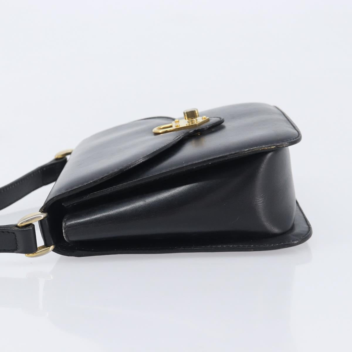 CELINE Shoulder Bag Leather Black Gold