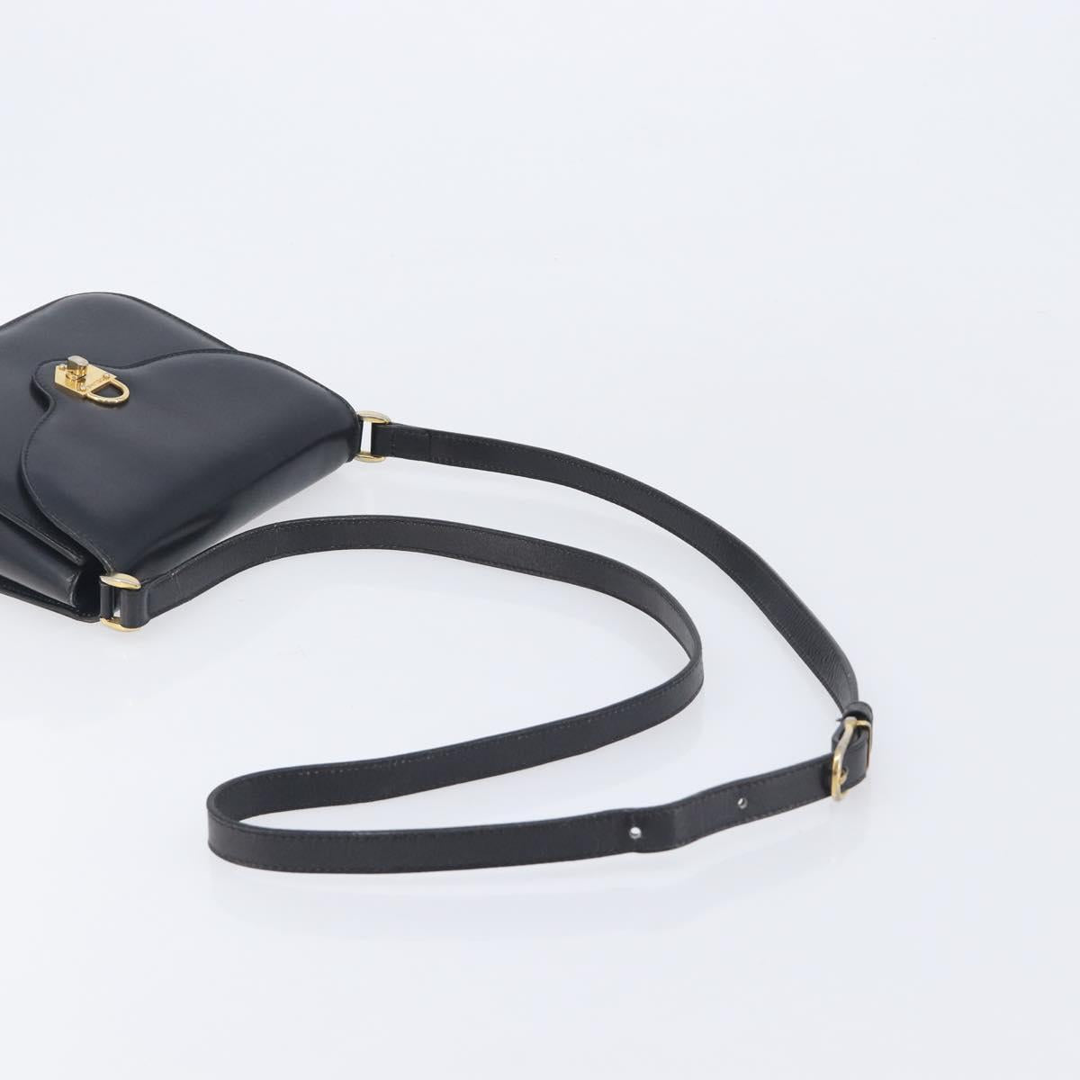 CELINE Shoulder Bag Leather Black Gold