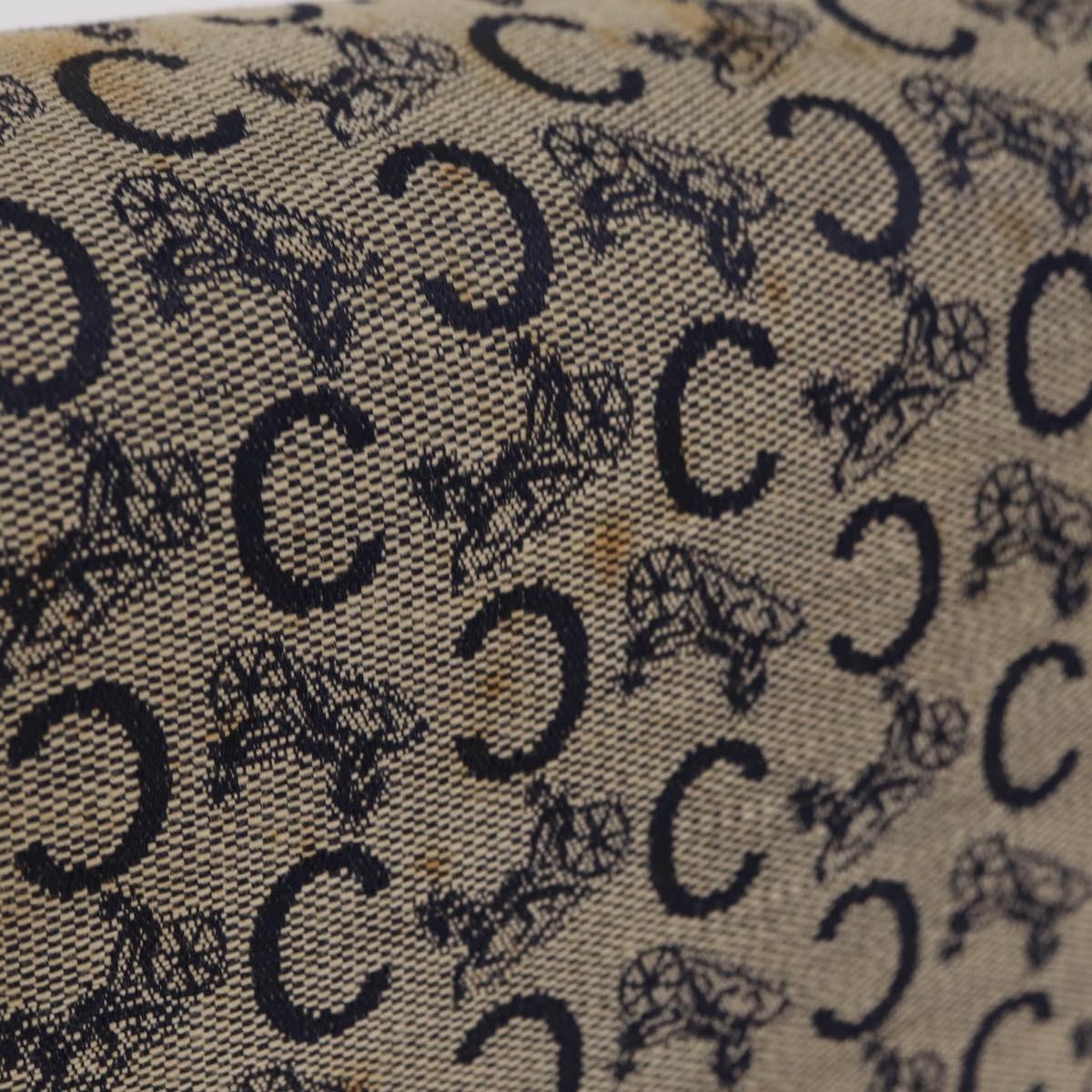 CELINE C Macadam Canvas Shoulder Bag Navy Gold