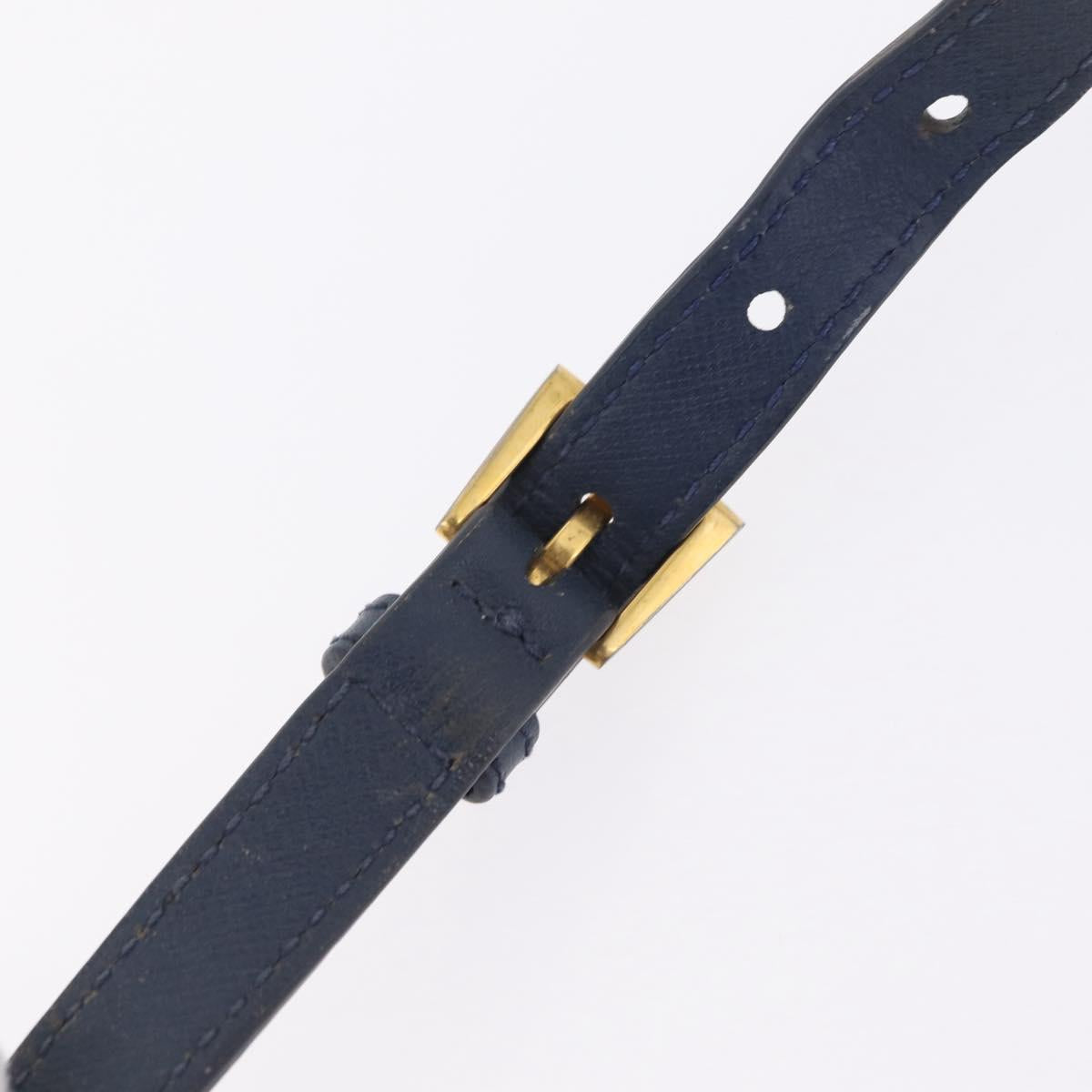 PRADA Shoulder Bag Nylon Blue Gold