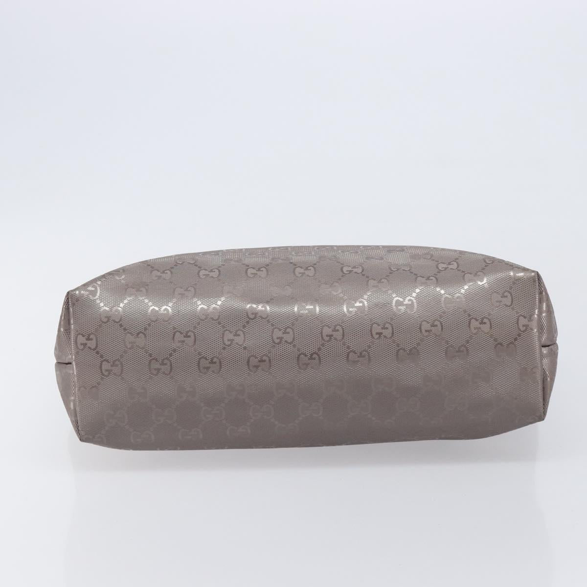 GUCCI GG Implementation Tote Bag PVC Leather Silver 211138