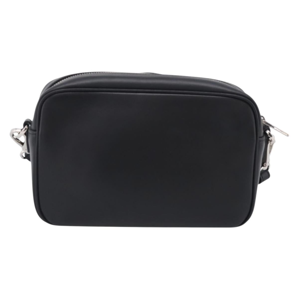 PRADA Shoulder Bag Leather Black Silver