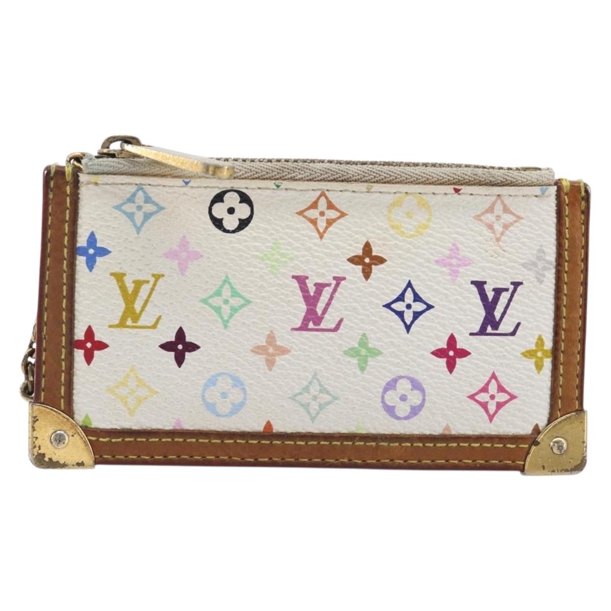 Louis Vuitton Monogram Multicolor Pochette Cles Purse White M92655