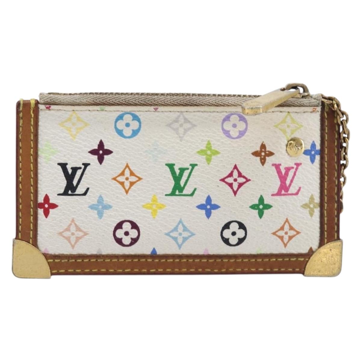 Louis Vuitton Monogram Multicolor Pochette Cles Purse White M92655