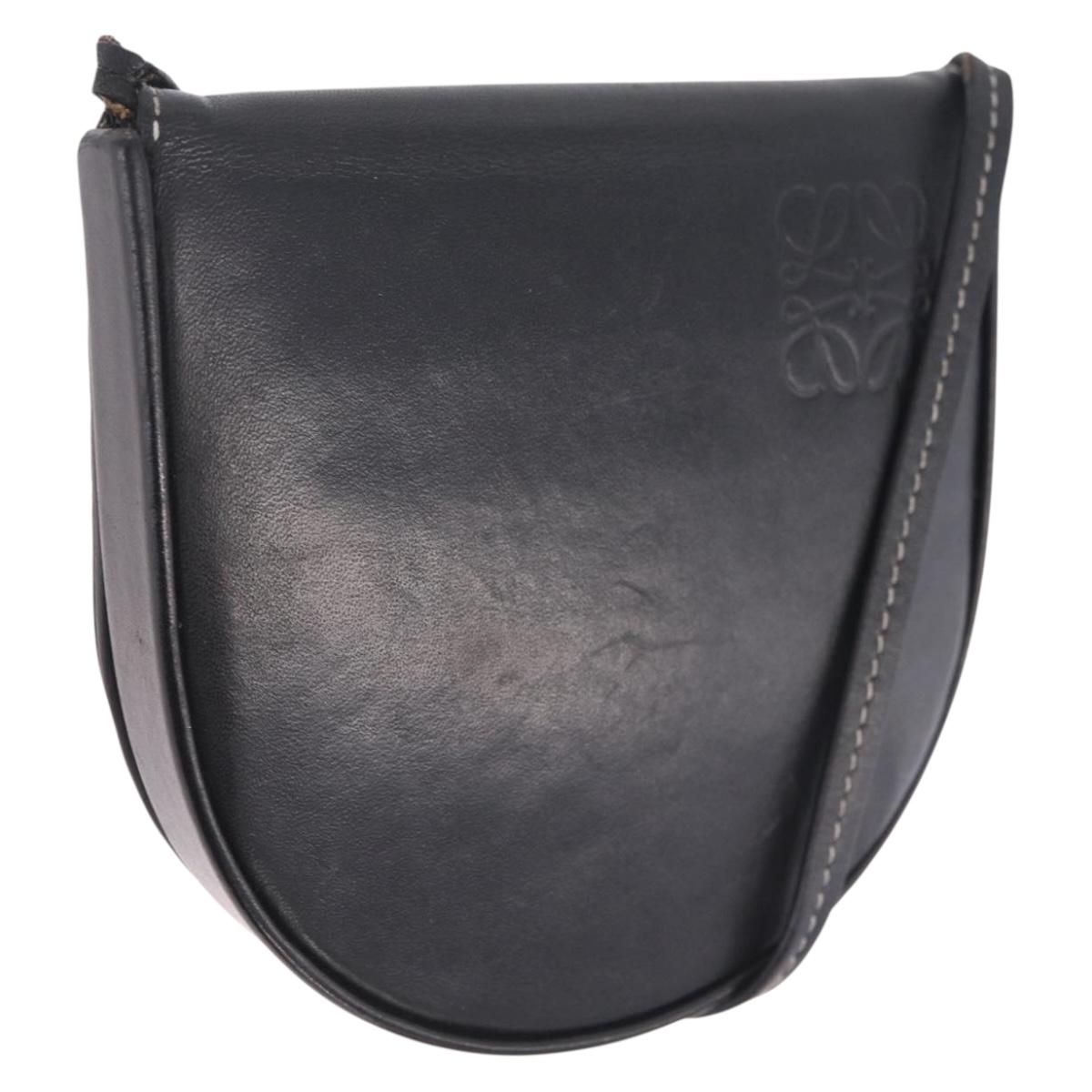 LOEWE Shoulder Pouch Heel Pouch Leather Black