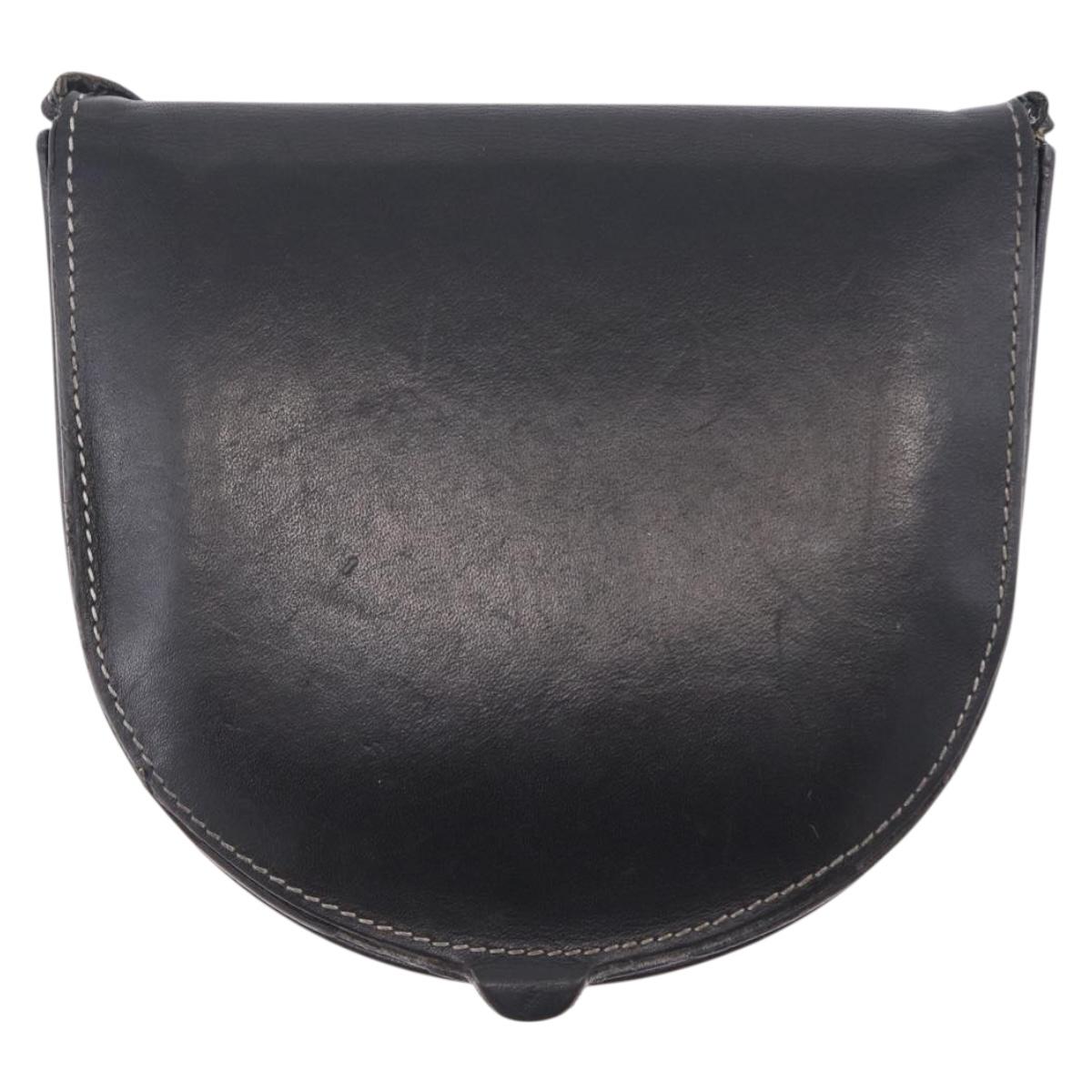 LOEWE Shoulder Pouch Heel Pouch Leather Black