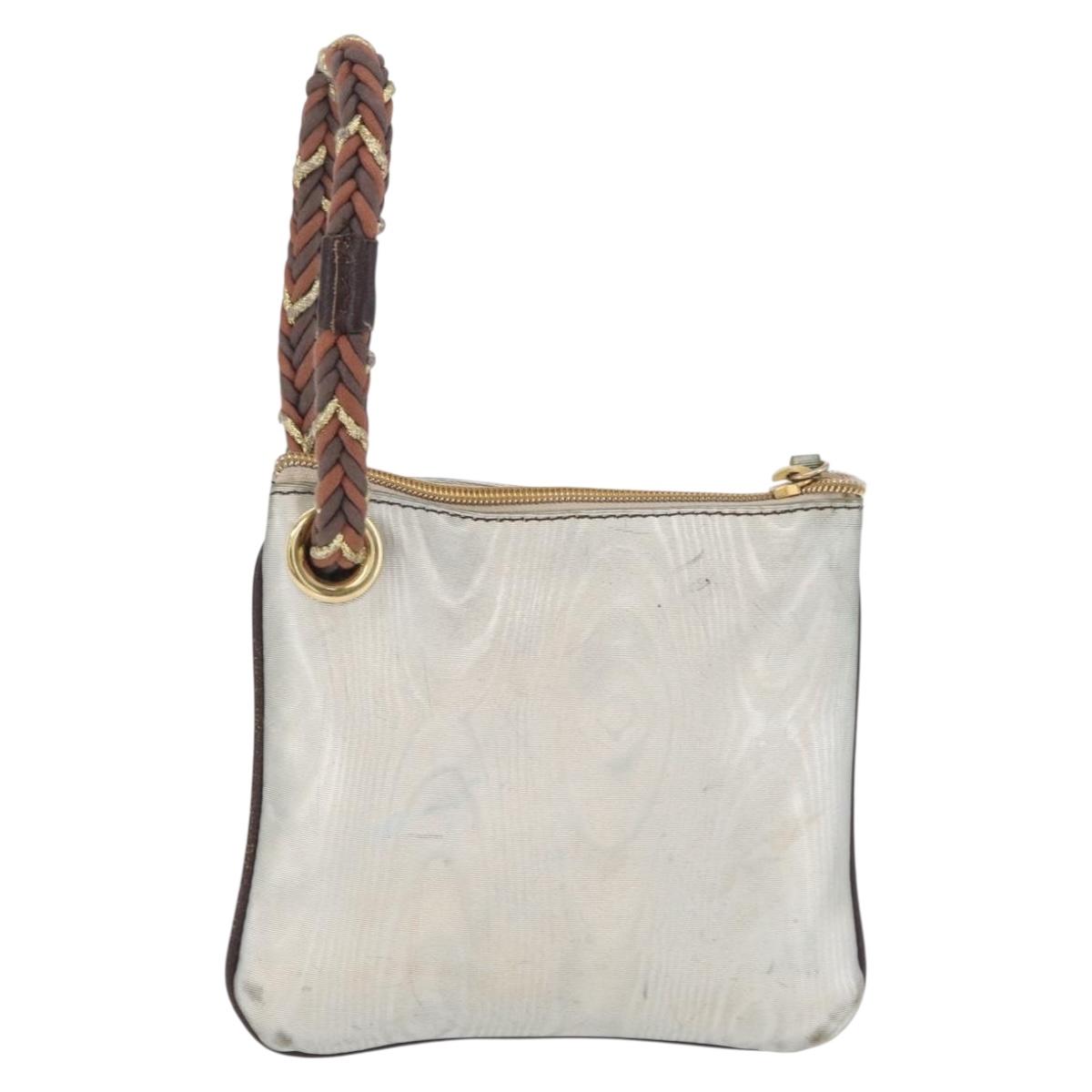 LOEWE Hand Bag PVC Canvas Gray Gold