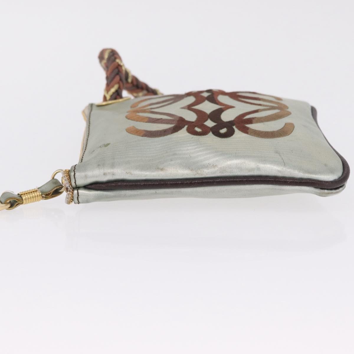 LOEWE Hand Bag PVC Canvas Gray Gold