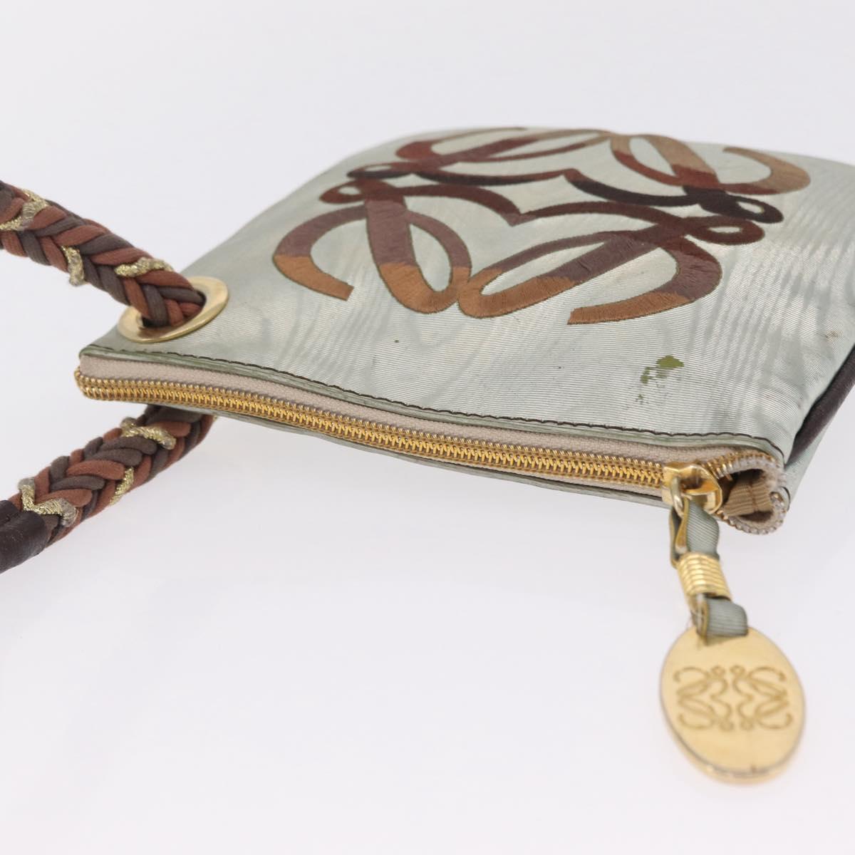 LOEWE Hand Bag PVC Canvas Gray Gold