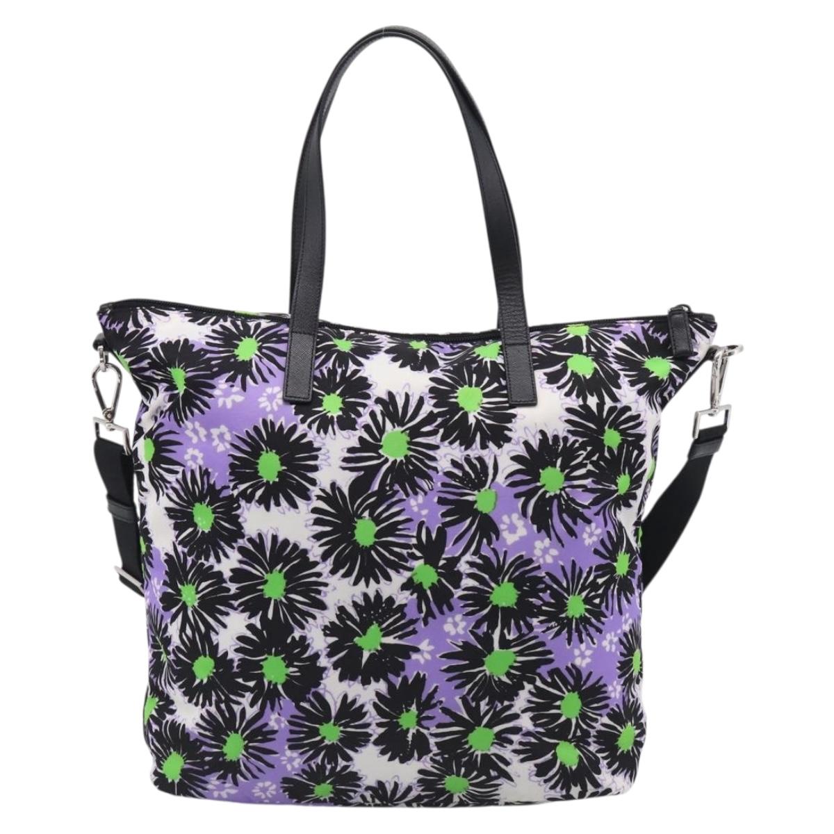 PRADA Tote Bag Nylon 2way Purple Silver