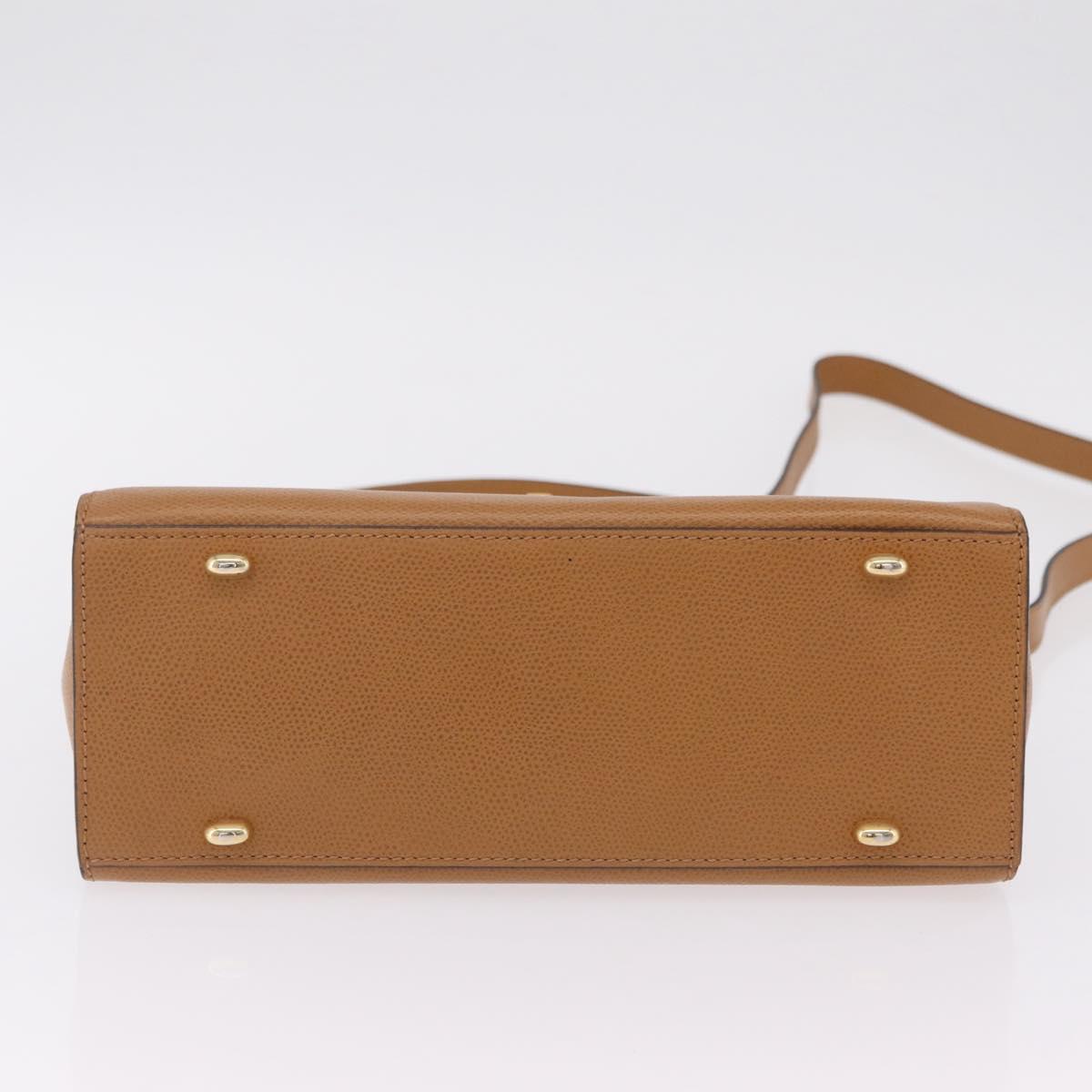 CELINE Hand Bag Leather 2way Beige Gold