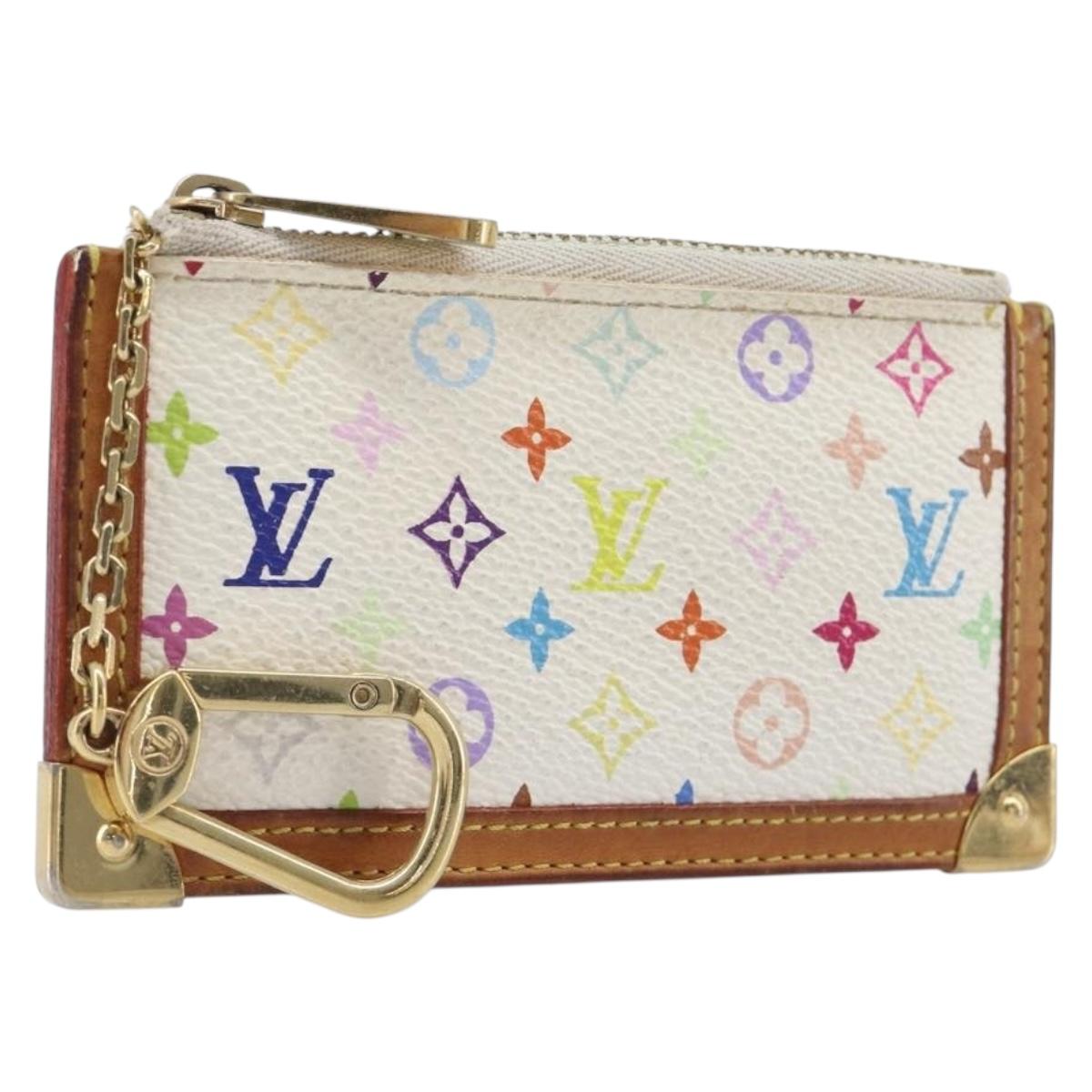 Louis Vuitton Monogram Multicolor Pochette Cles Purse White M92655