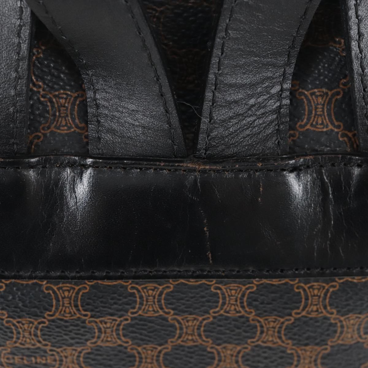 CELINE Macadam Canvas Backpack PVC Leather Black Gold