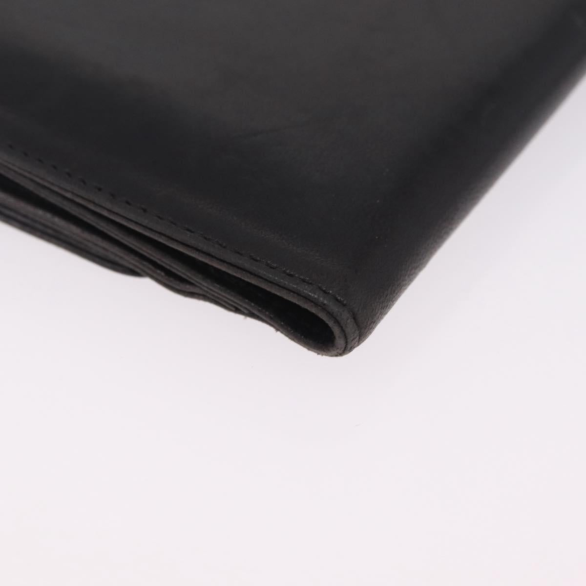 CHANEL COCO Mark Wallet Leather Black Gold CC