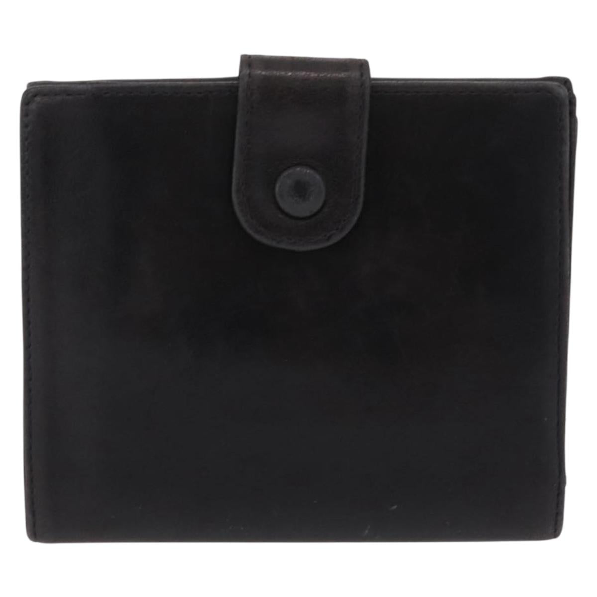 CHANEL COCO Mark Wallet Leather Black Gold CC