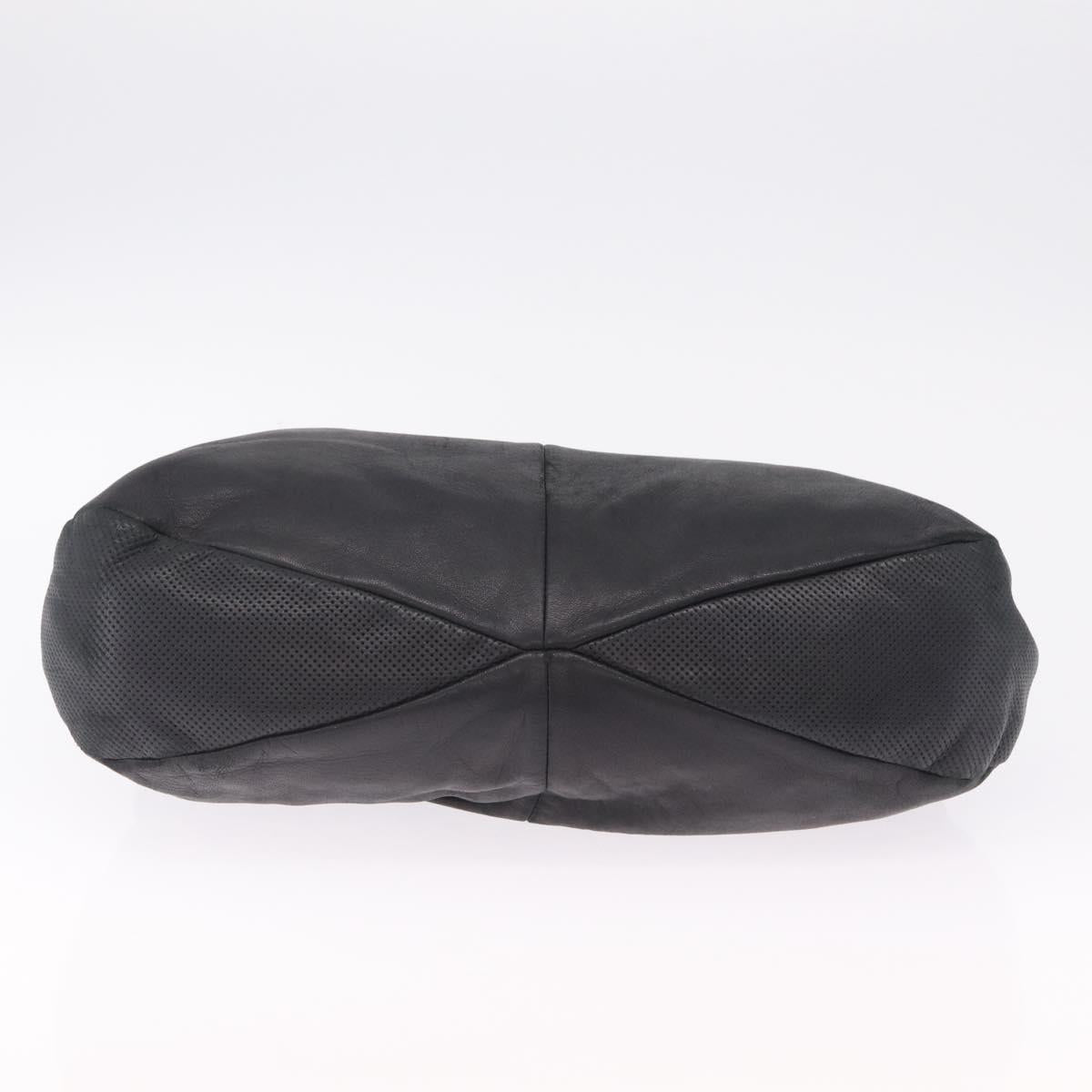 LOEWE Shoulder Bag Leather Black Silver