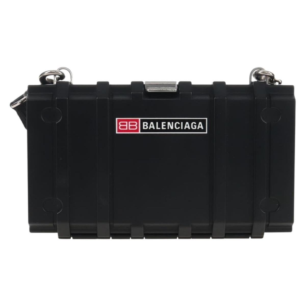 Balenciaga Toolbox Shoulder Bag Plastic Black Silver 658765