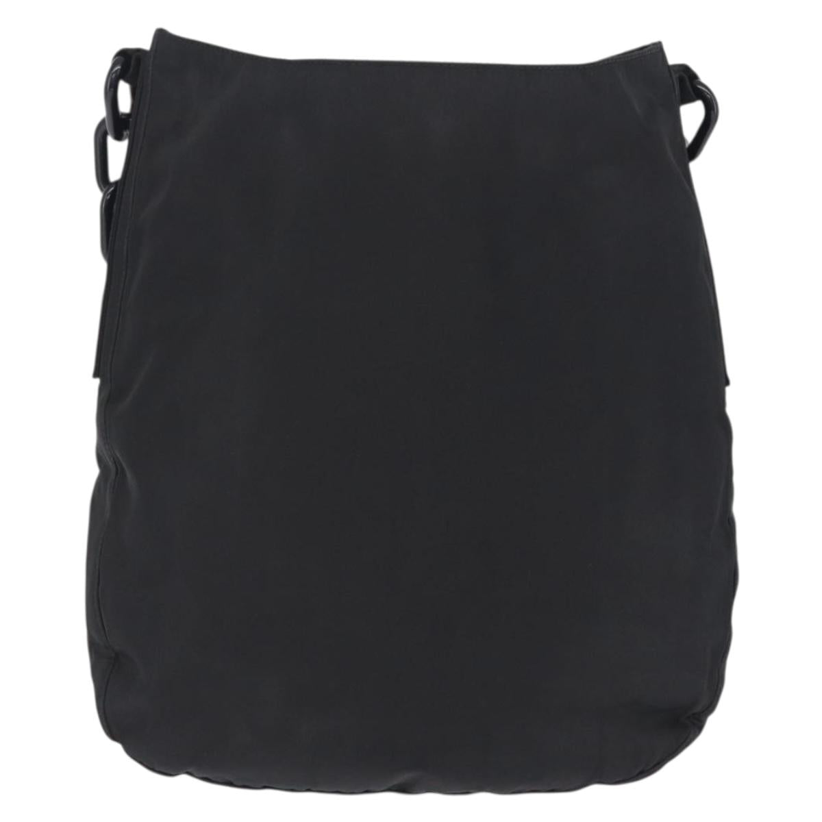PRADA Plastic Chain Shoulder Bag Nylon Black Silver