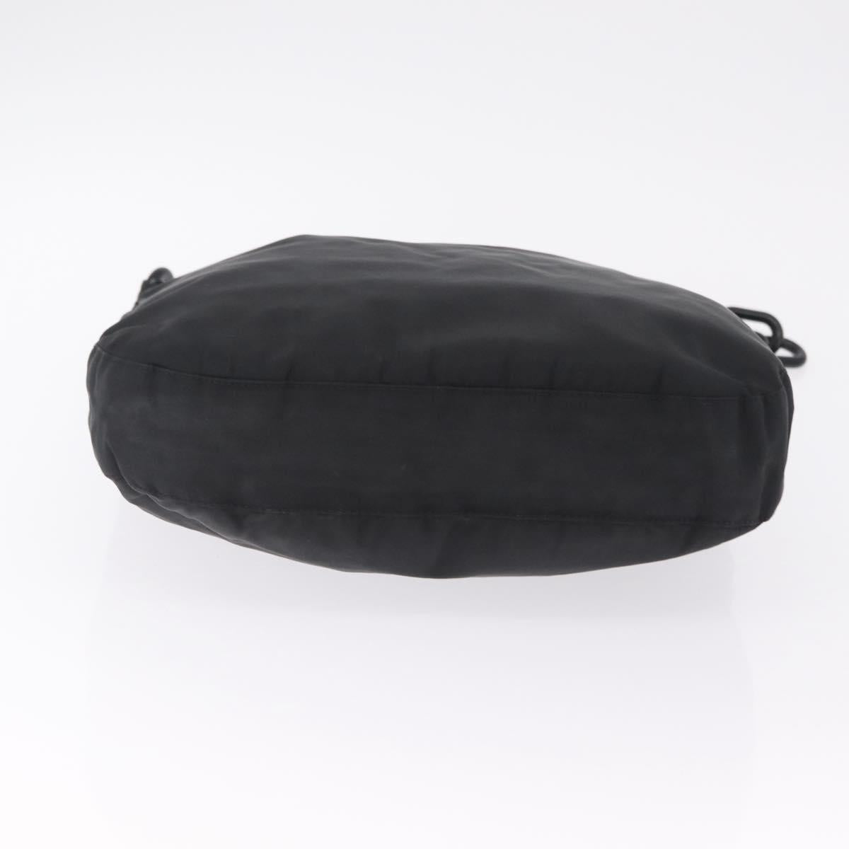 PRADA Plastic Chain Shoulder Bag Nylon Black Silver