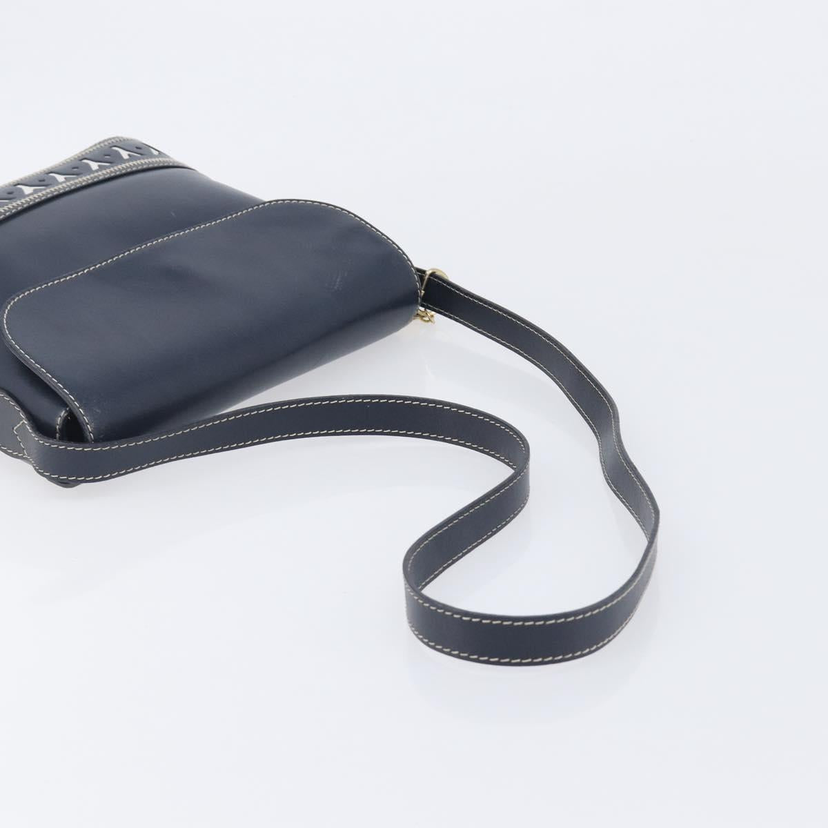Saint Laurent Shoulder Bag Leather Navy Gold